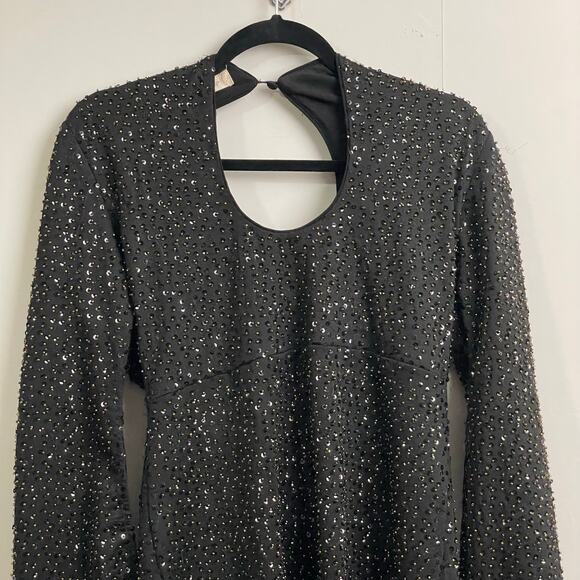 Altar’d State M long sleeve black mini dress cocktail evening sequin party goth - Picture 2 of 7